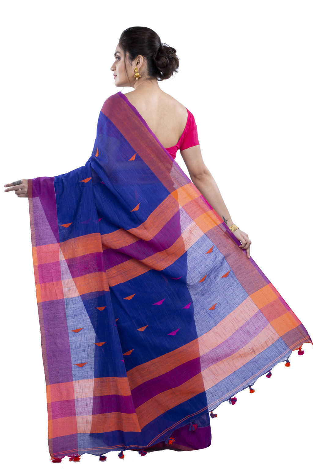 Blue Pure Cotton Clasic_Than Hand Loom Saree (803)